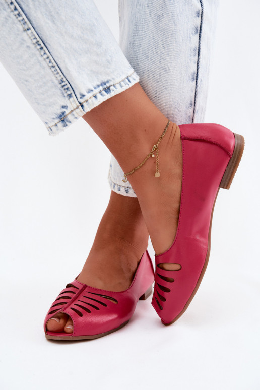 Ažuursed baleriinadPealturalnej Skóry Sellel onciejka P7541-15 tumeroosad värvi