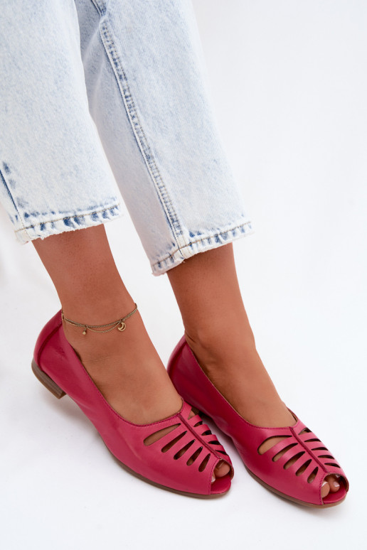 Ažuursed baleriinadPealturalnej Skóry Sellel onciejka P7541-15 tumeroosad värvi