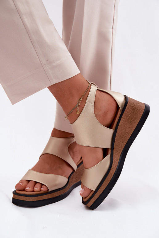 Pealhk Platvormiga sandaalid Sellel onciejka K7471-26 Kuldset värvi