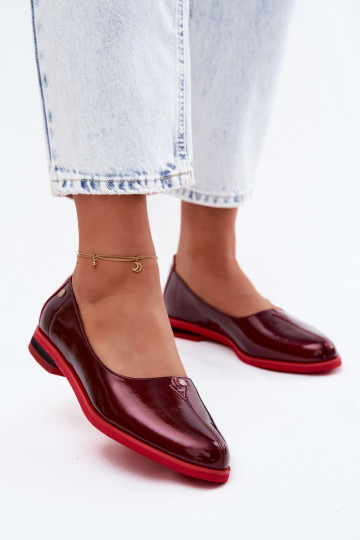 Pealhk Lakkbaleriinad Sellel onciejka K7463-23 bordoo-värvi