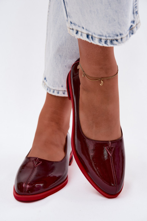 Pealhk Lakkbaleriinad Sellel onciejka K7463-23 bordoo-värvi