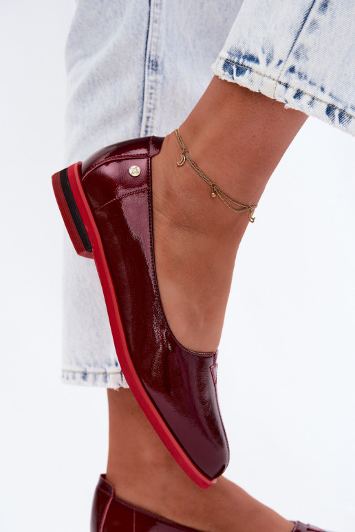 Pealhk Lakkbaleriinad Sellel onciejka K7463-23 bordoo-värvi