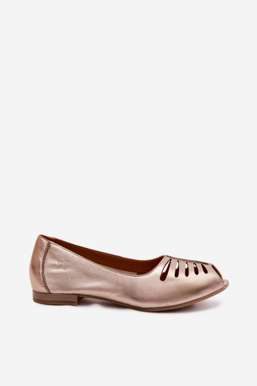Avatud ballerinad tehisnahast Tai turiciejka P7541-32 kuldne