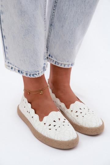 Espadrillid Ažuurne lilledega valget värvi Merivelle