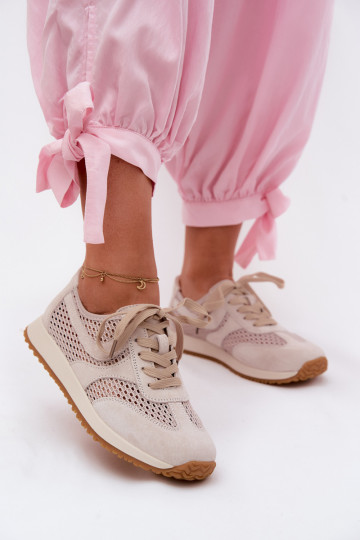Ažuurne Sneakers tüüpi jalanõud Pealiste omad seemisnahast Elevandiluu värvi Gelina