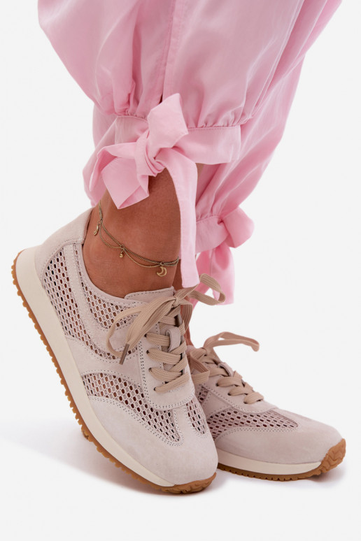 Ažuurne Sneakers tüüpi jalanõud Pealiste omad seemisnahast Elevandiluu värvi Gelina