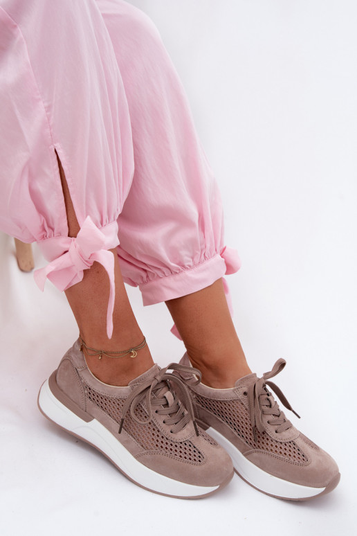 Pealhk seemisnakhsed Sneakers tüüpi jalanõud platvormiga beeži värvi Norisa