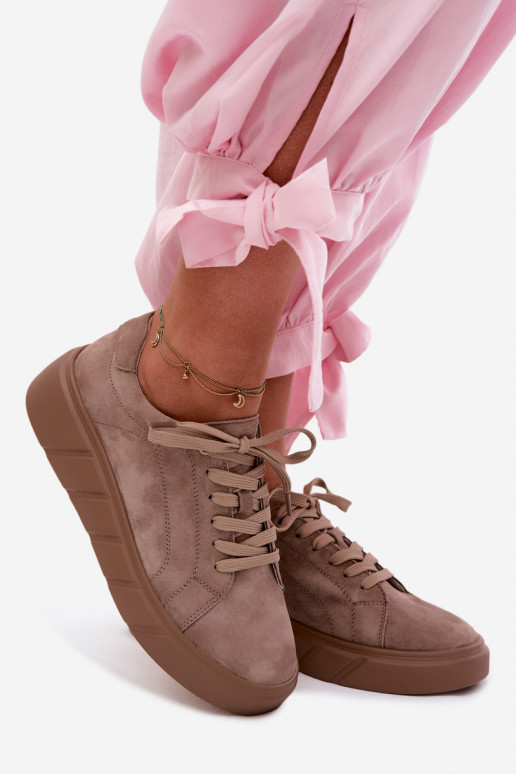 Pealhk seemisnakhsed Sneakers tüüpi jalanõud Pealiste omad platvormiga beeži värvi Danida