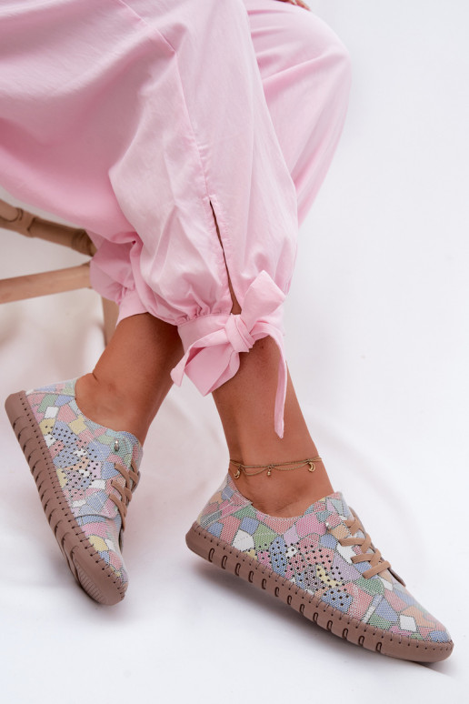 Mustriline Ažuurne jalatsid Pealiste omadPealturalnego seemisnakhsedu Mitmevärvilised Belessa