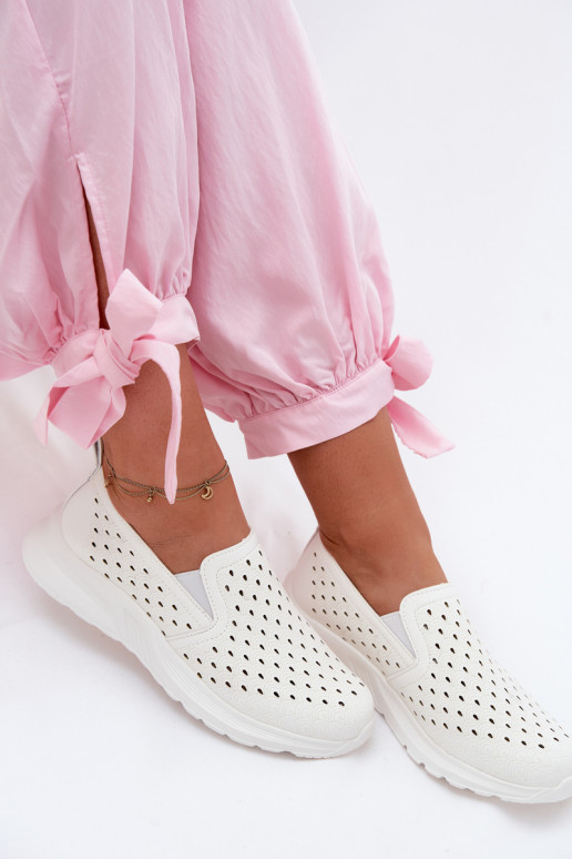 Slip-on Ažuurne jalatsid Pealiste omadImitacji Skóry valget värvi Geressa