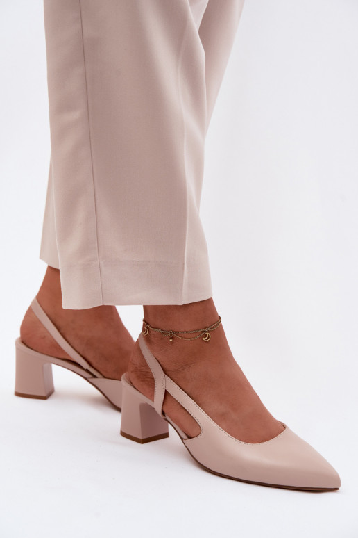 Pealistesandaalid kõrge jämeda kontsaga Sergio Leone SK472 Kremosissey tumeroosad värvi