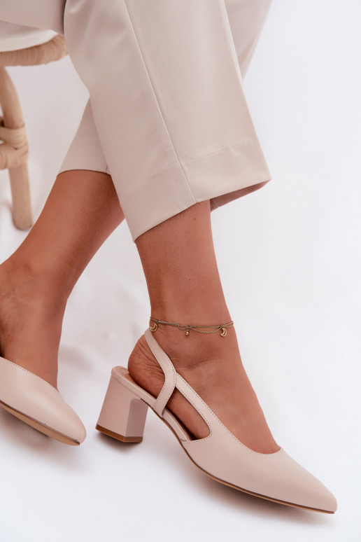 Pealistesandaalid kõrge jämeda kontsaga Sergio Leone SK472 Kremosissey tumeroosad värvi