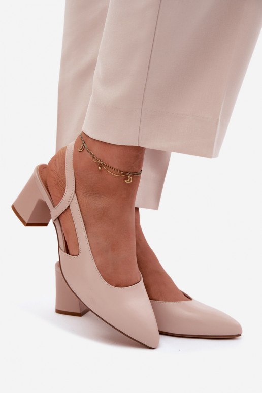 Pealistesandaalid kõrge jämeda kontsaga Sergio Leone SK472 Kremosissey tumeroosad värvi