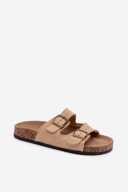 seemisnahksed sussid Korgitalla peal neetide ja pandlaga beeži värvi Tavira