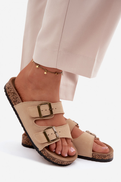 seemisnahksed sussid Korgitalla peal neetide ja pandlaga beeži värvi Tavira