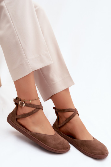 Seemisnahast baleriinad Pealiste omad Barefoot Triipudega Zazoo 320 pruunid värvi