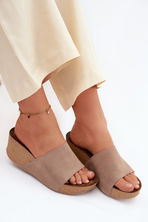 Zazoo 40311 naiste seemisnahksed sussid Peal Korkosisseym Koturnie beeži värvi