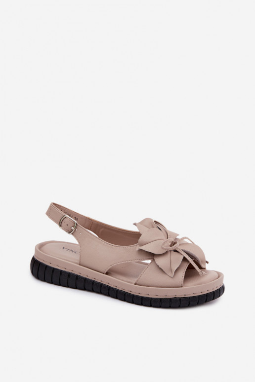 Pealistesandaalid Pealiste omad Koos Ornate lilledegaem Vinceza 66917 beeži värvi