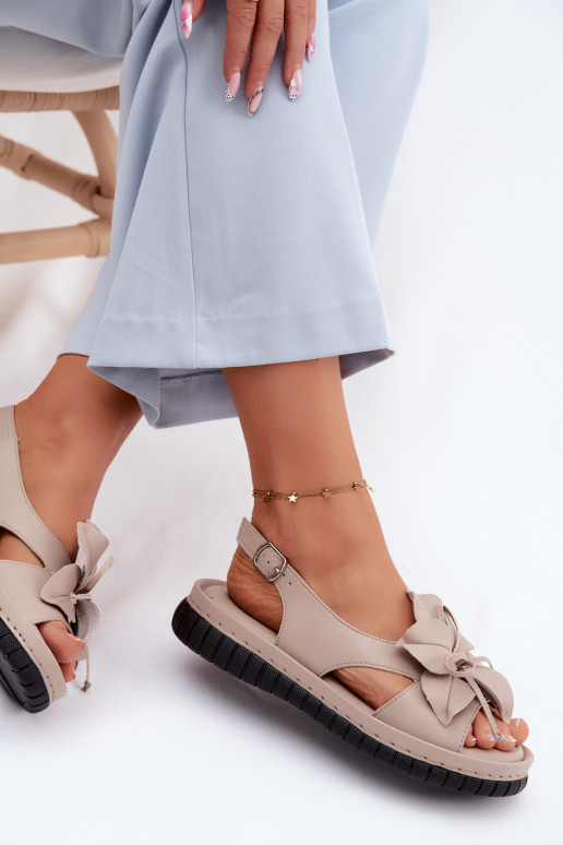 Pealistesandaalid Pealiste omad Koos Ornate lilledegaem Vinceza 66917 beeži värvi