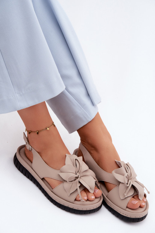 Pealistesandaalid Pealiste omad Koos Ornate lilledegaem Vinceza 66917 beeži värvi