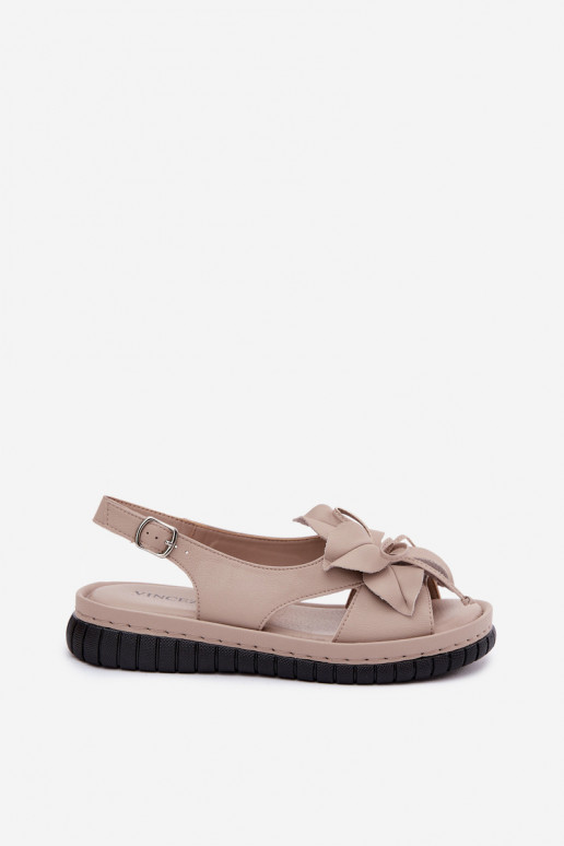 Pealistesandaalid Pealiste omad Koos Ornate lilledegaem Vinceza 66917 beeži värvi