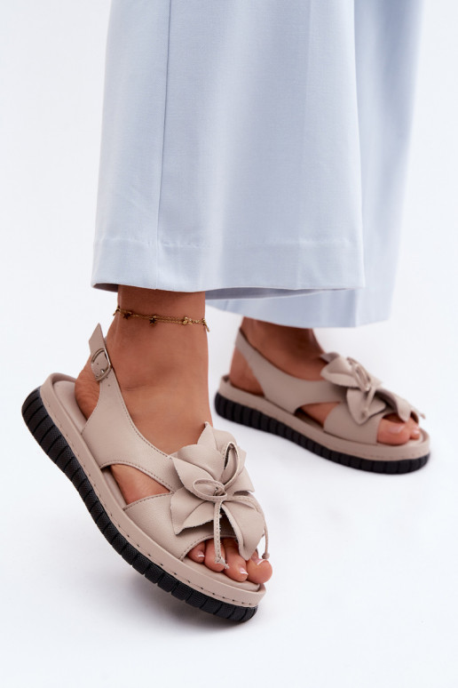 Pealistesandaalid Pealiste omad Koos Ornate lilledegaem Vinceza 66917 beeži värvi