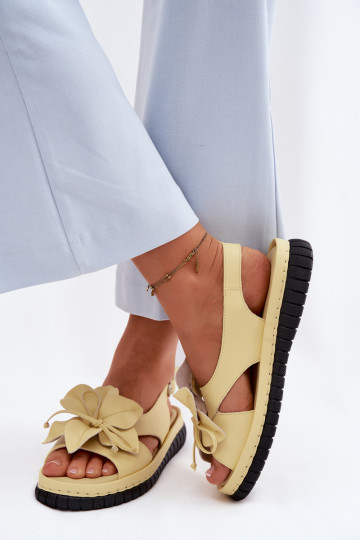 Pealistesandaalid Pealiste omad Koos Ornate lilledegaem Vinceza 66917 Kollased