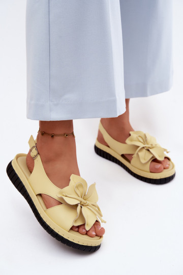 Pealistesandaalid Pealiste omad Koos Ornate lilledegaem Vinceza 66917 Kollased 2