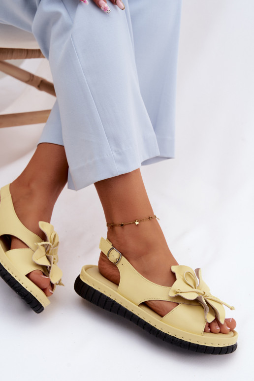 Pealistesandaalid Pealiste omad Koos Ornate lilledegaem Vinceza 66917 Kollased