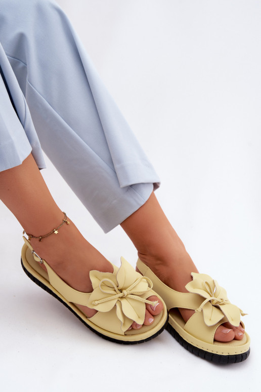 Pealistesandaalid Pealiste omad Koos Ornate lilledegaem Vinceza 66917 Kollased