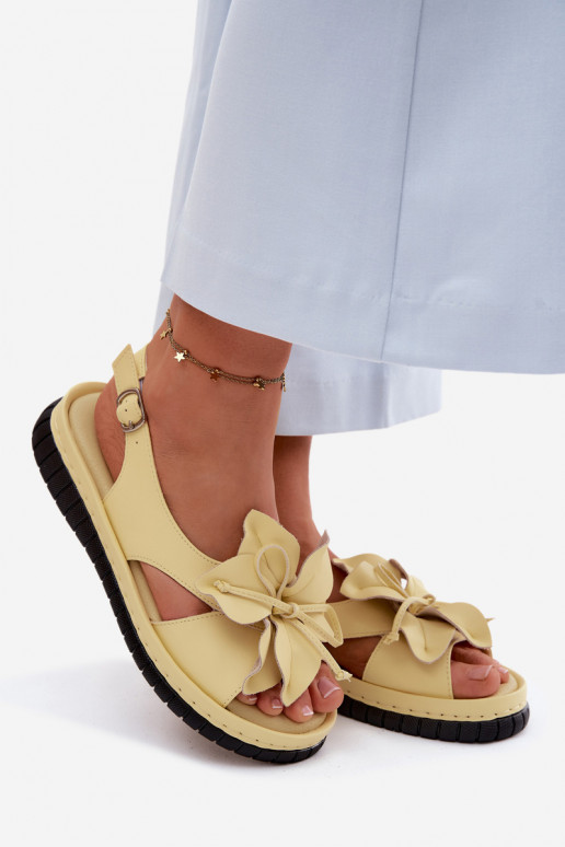 Pealistesandaalid Pealiste omad Koos Ornate lilledegaem Vinceza 66917 Kollased