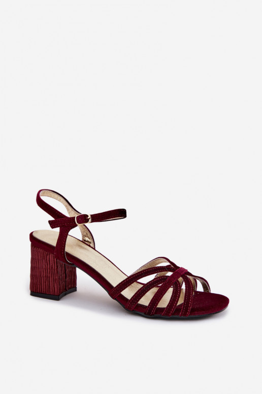 Satiinist kõrge kontsaga sandaalid D&A SR61-0102 burgundia