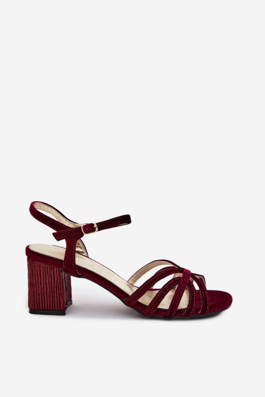 Satiinist kõrge kontsaga sandaalid D&A SR61-0102 burgundia