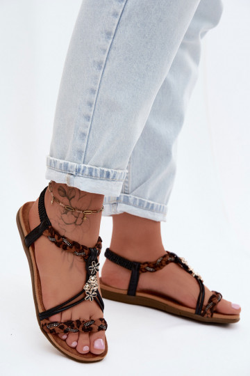 PealistesandaalidPrzypinkami I Plecionymi Paskami msuud leopardimustriga Nusoreth