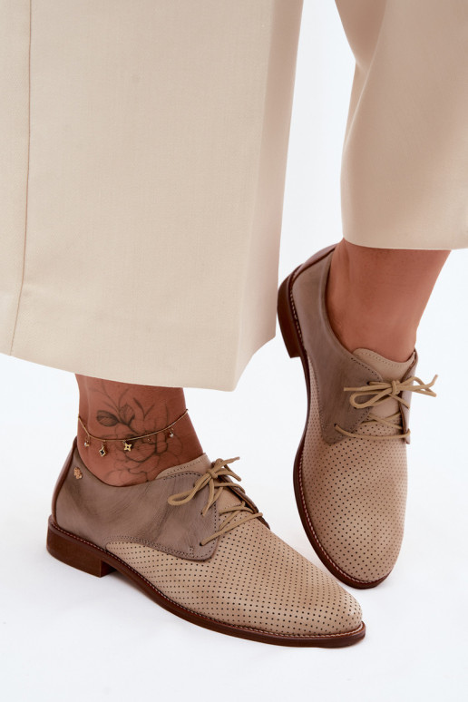 Pealhk jalatsid Pealiste omad Elegantsed nööritavad Zazoo 4238 beeži värvi-pruunid värvi