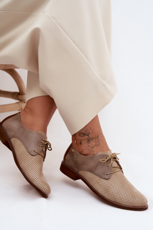 Pealhk jalatsid Pealiste omad Elegantsed nööritavad Zazoo 4238 beeži värvi-pruunid värvi