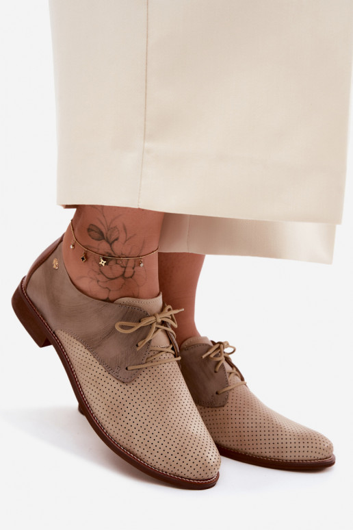 Pealhk jalatsid Pealiste omad Elegantsed nööritavad Zazoo 4238 beeži värvi-pruunid värvi