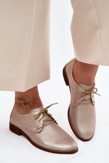 Pealhk jalatsid Pealiste omad Elegantsed nööritavad Zazoo 4238 Kuldset värvi 2