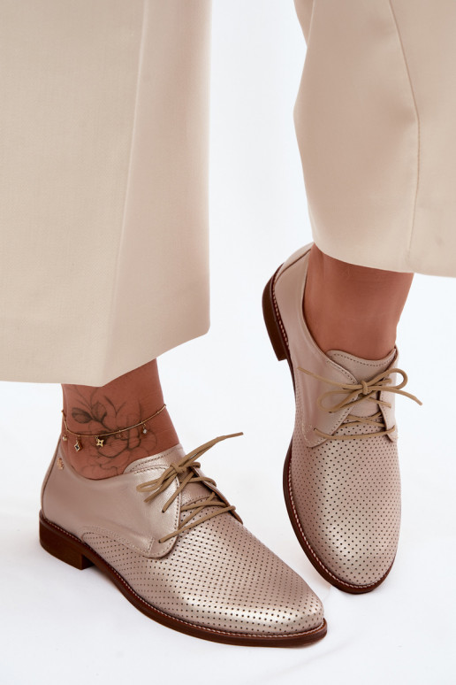 Pealhk jalatsid Pealiste omad Elegantsed nööritavad Zazoo 4238 Kuldset värvi