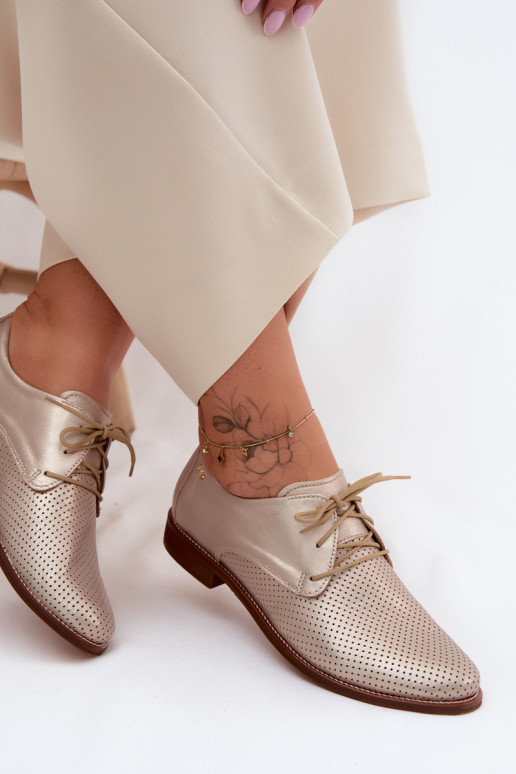 Pealhk jalatsid Pealiste omad Elegantsed nööritavad Zazoo 4238 Kuldset värvi