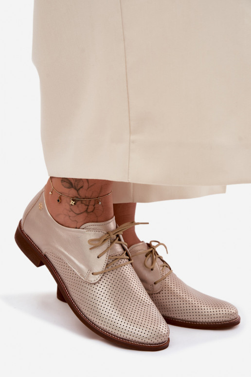 Pealhk jalatsid Pealiste omad Elegantsed nööritavad Zazoo 4238 Kuldset värvi