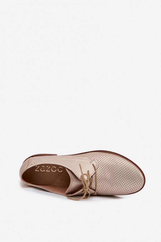 Pealhk jalatsid Pealiste omad Elegantsed nööritavad Zazoo 4238 Kuldset värvi