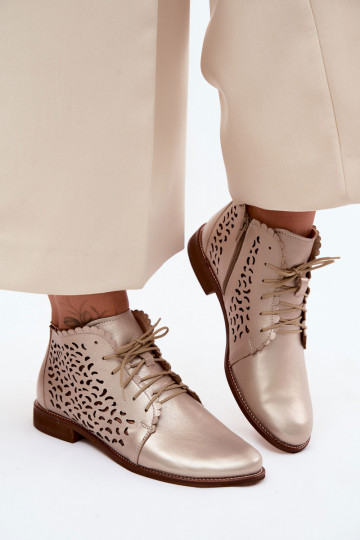 Pealhk Saapad laiade nööridega Zazoo 4078 Kuldset värvi