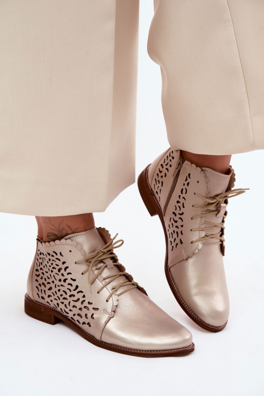 Pealhk Saapad laiade nööridega Zazoo 4078 Kuldset värvi