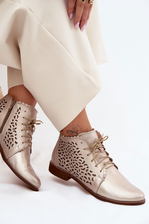 Pealhk Saapad laiade nööridega Zazoo 4078 Kuldset värvi