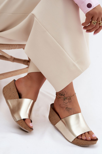 Zazoo 40291 Plätud naturaalsest nahast Pealiste omad Peal Korkosisseym Koturnie Kuldset värvi