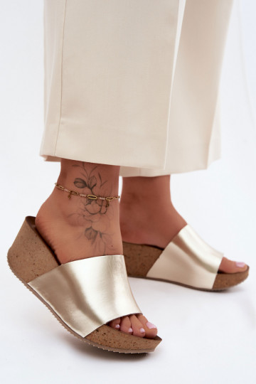 Zazoo 40291 Plätud naturaalsest nahast Pealiste omad Peal Korkosisseym Koturnie Kuldset värvi 2