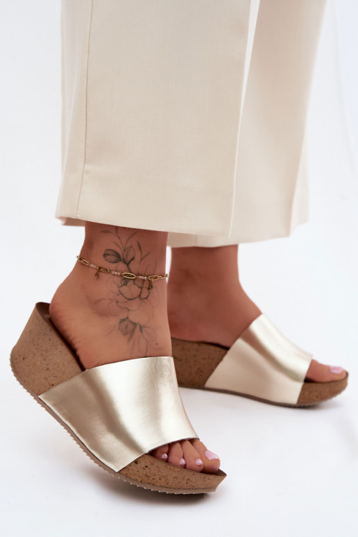 Zazoo 40291 Plätud naturaalsest nahast Pealiste omad Peal Korkosisseym Koturnie Kuldset värvi