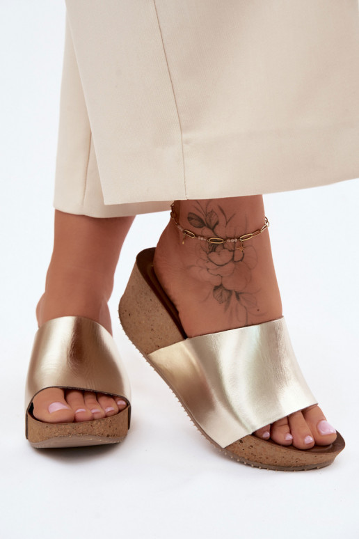 Zazoo 40291 Plätud naturaalsest nahast Pealiste omad Peal Korkosisseym Koturnie Kuldset värvi