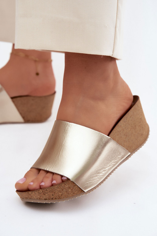 Zazoo 40291 Plätud naturaalsest nahast Pealiste omad Peal Korkosisseym Koturnie Kuldset värvi